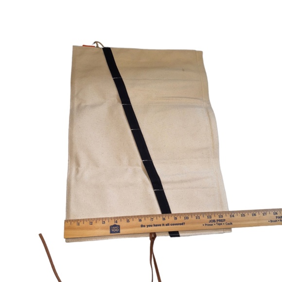 CB Station Canvas Multi Pocket Travel Roll Case Anchor Motif Tools Brushes - Picture 10 of 11